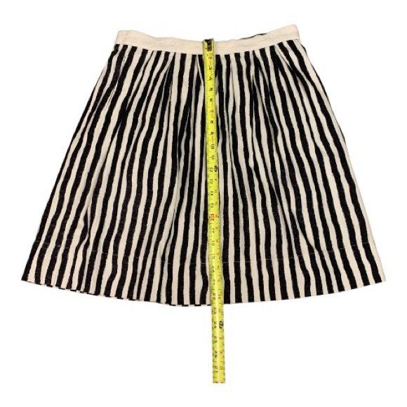 Loft Beige Black Striped Midi Skirt Linen Cotton Blend Scandi Minimalist Size 10 - Picture 8 of 9